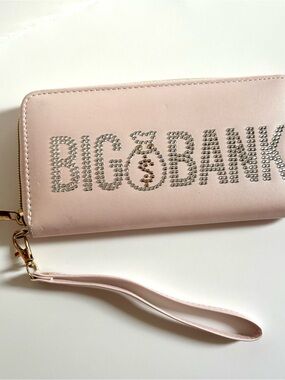 Icing Pink Rhinestone "Big Bank" Zip-Around Wallet Wristlet